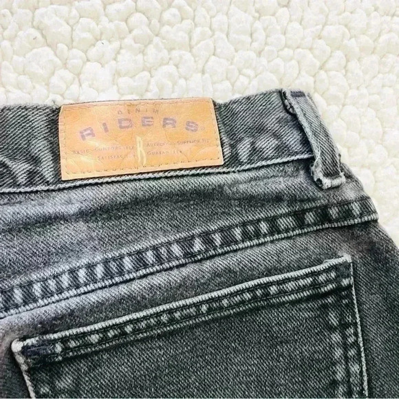 Vintage Lee Denim Riders Faded Black Super High Waist 100% Cotton Taper Mom Jean - Picture 3 of 15